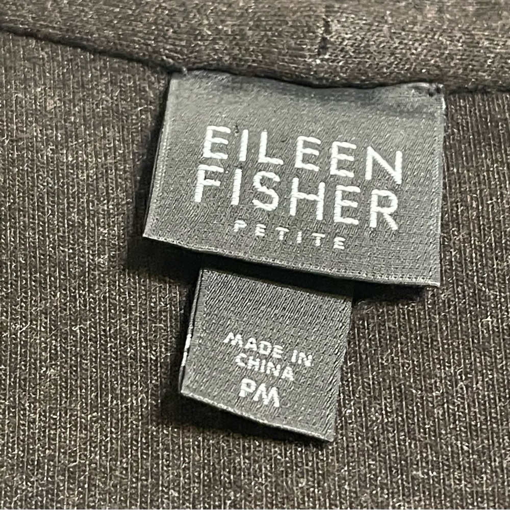 Eileen Fisher Cardigan Sweater Petite Size PM Brown Open Front 100% Viscose - Picture 10 of 14